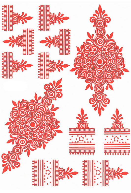 HEENA MEHNDI WATERPROOF TEMPORARY TATTOO STICKER FOR BOTH HANDS