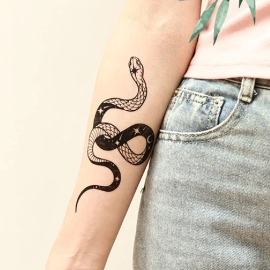 Cosmic Snake Beauty Temporary Tattoo By ShopGomad