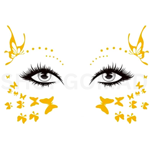 Glitter Freckles Face Temporary Waterproof Tattoo By ShopGomad Butterfly