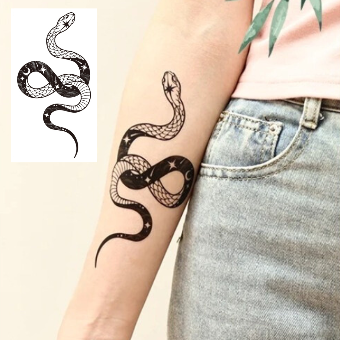 Cosmic Snake Beauty Temporary Tattoo By ShopGomad