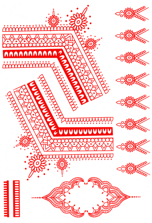 HEENA MEHNDI WATERPROOF TEMPORARY TATTOO STICKER FOR BOTH HANDS