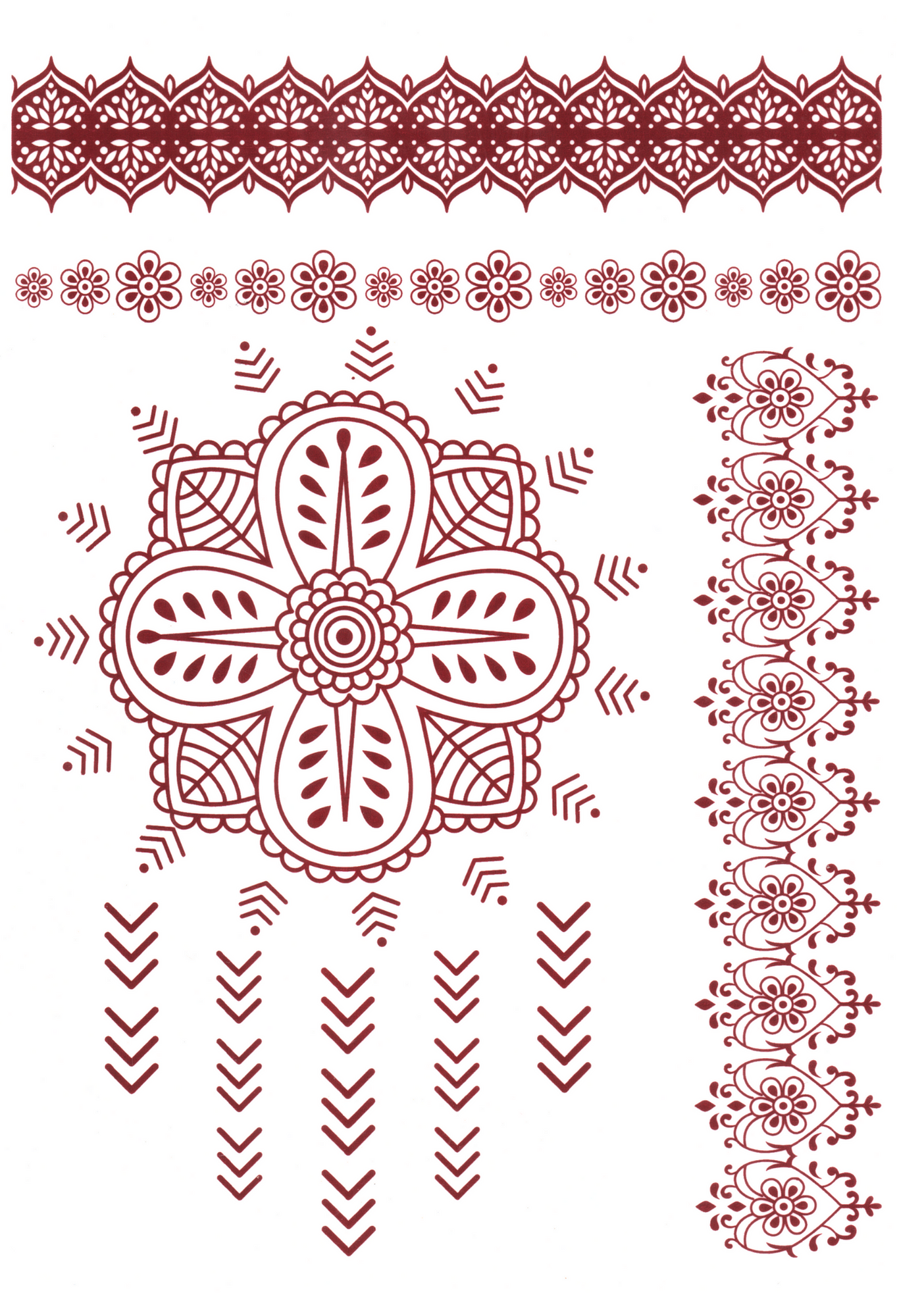 HEENA MEHNDI WATERPROOF TEMPORARY TATTOO STICKER FOR BOTH HANDS