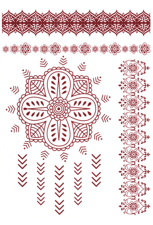 HEENA MEHNDI WATERPROOF TEMPORARY TATTOO STICKER FOR BOTH HANDS