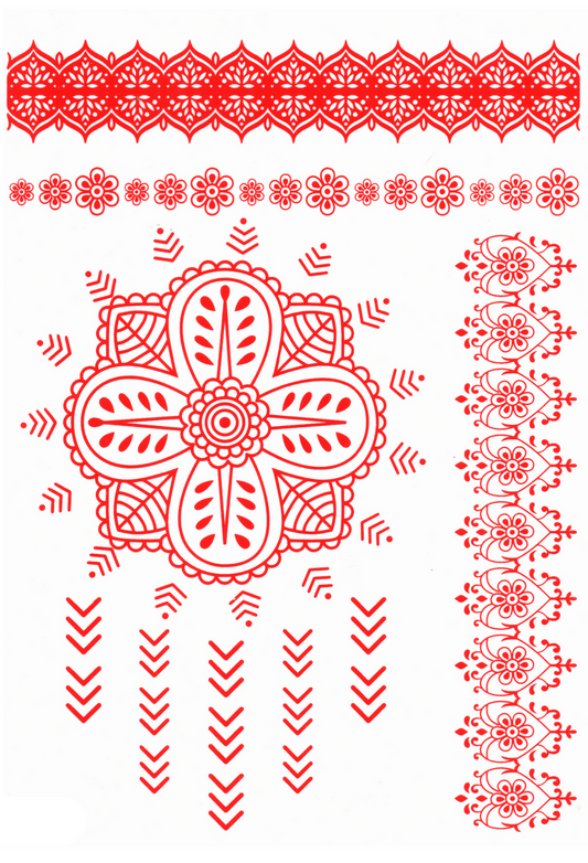 HEENA MEHNDI WATERPROOF TEMPORARY TATTOO STICKER FOR BOTH HANDS