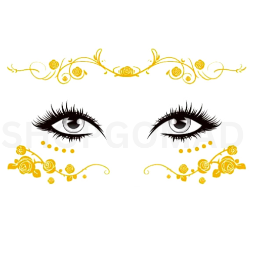 Glitter Freckles Face Temporary Waterproof Tattoo By ShopGomad Floral Design