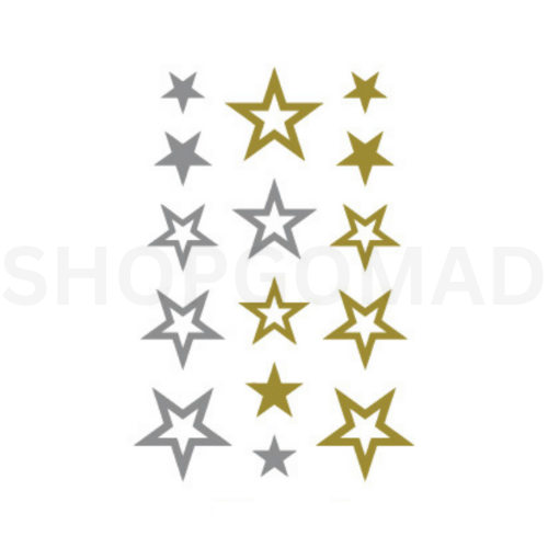 Star Waterproof Metallic/Flash Temporary Tattoo By ShopGomad