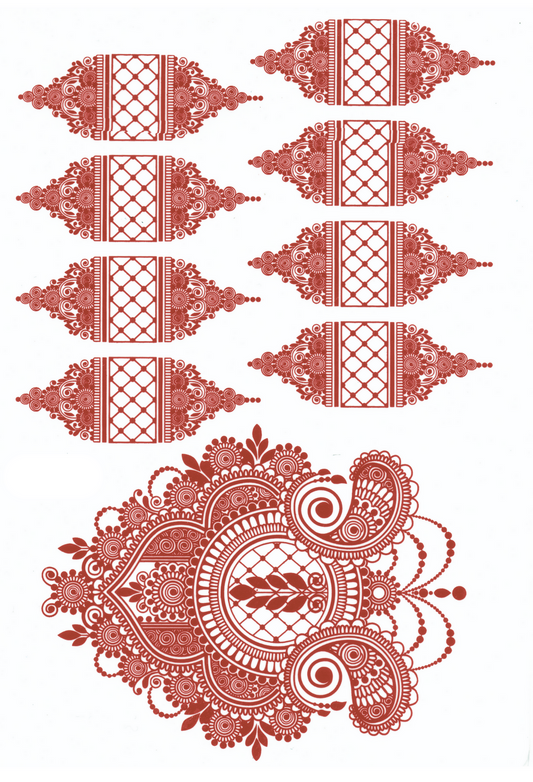 HEENA MEHNDI WATERPROOF TEMPORARY TATTOO STICKER FOR BOTH HANDS