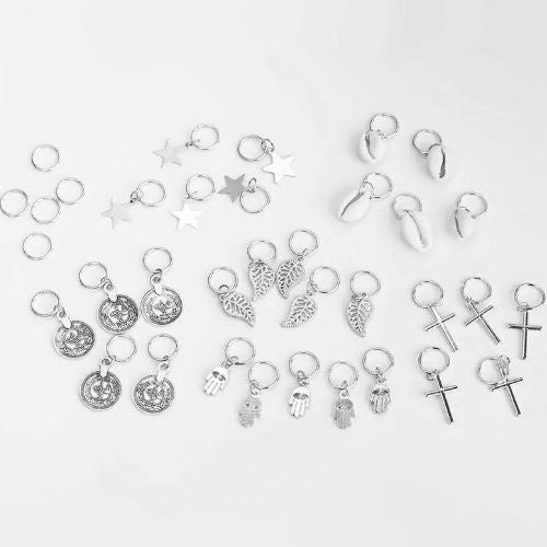 Hair Braid Decorative Silver Hair Rings By ShopGomad (20 PIECE)