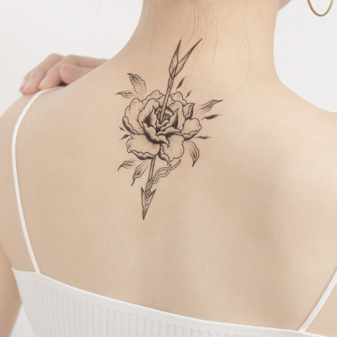 Wide Rose Temporary Tattoo By ShopGomad