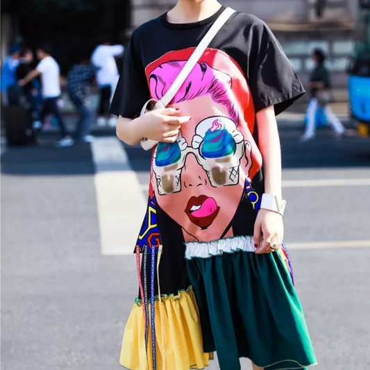 SHOPGMAD Pop Diva Oversized Colourblock Dress