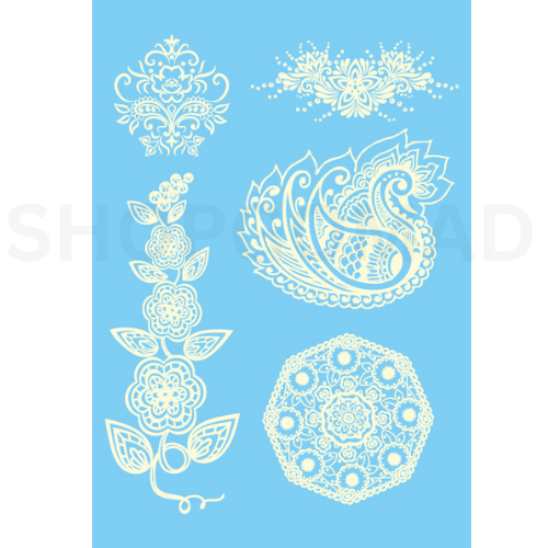 White Henna Peacock Waterproof Temporary Tattoo By ShopGomad