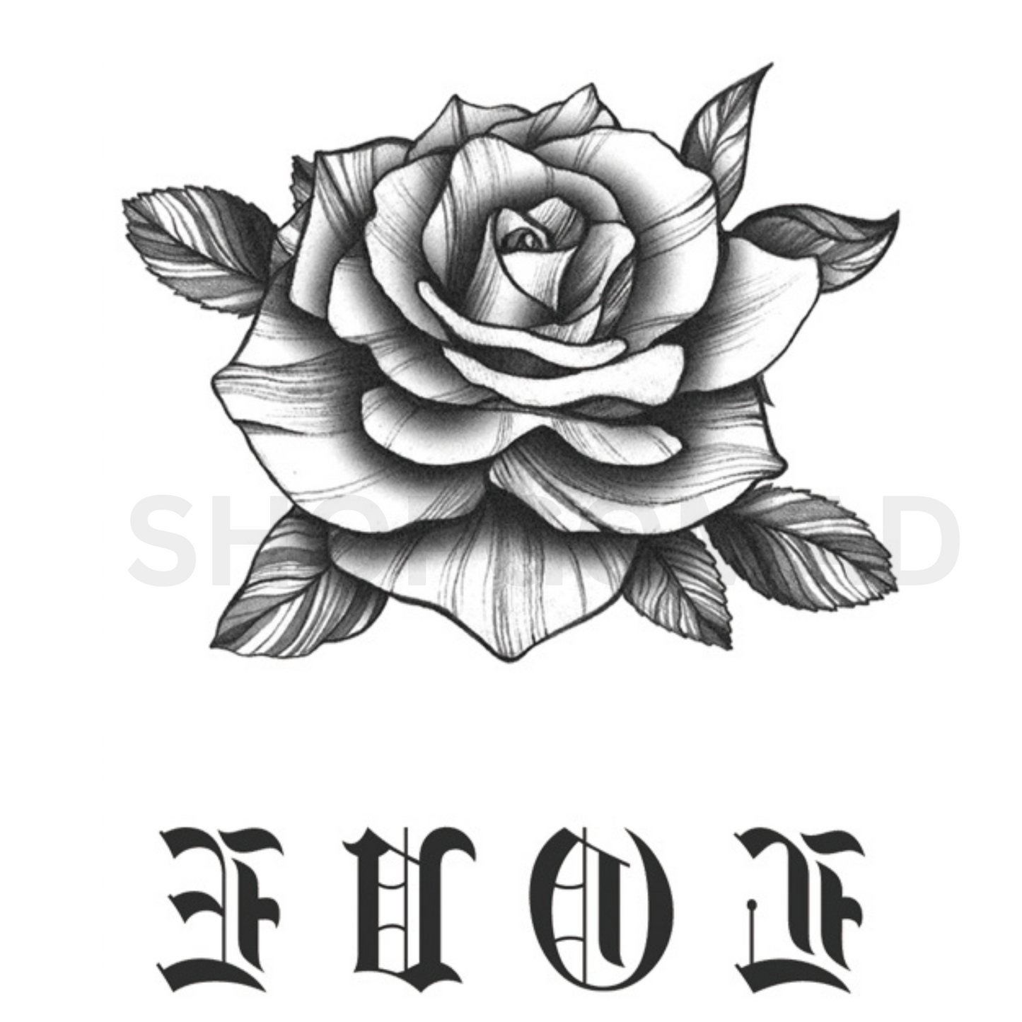 Rose Love Temporary Tattoo By ShopGomad