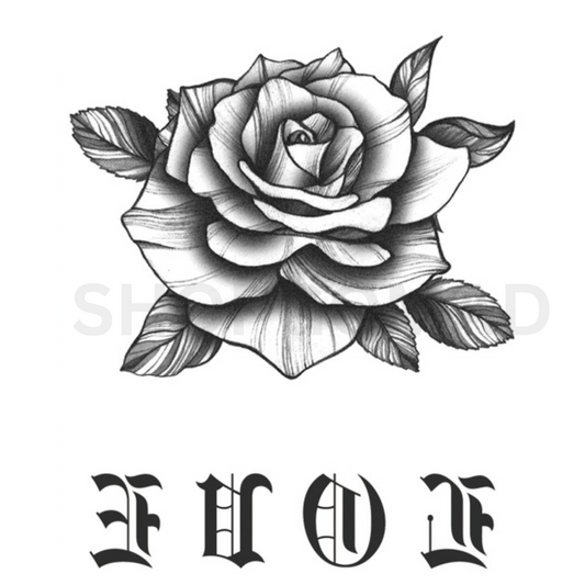 Rose Love Temporary Tattoo By ShopGomad