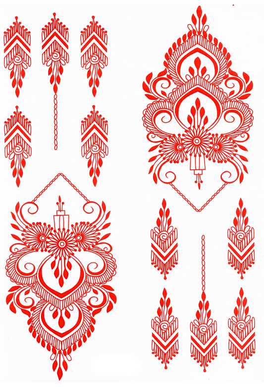 HEENA MEHNDI WATERPROOF TEMPORARY TATTOO STICKER FOR BOTH HANDS
