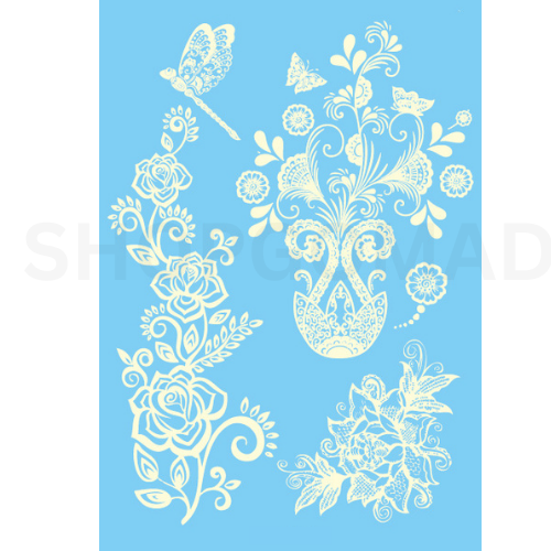 White  Boho Waterproof Temporary Tattoo By ShopGomad