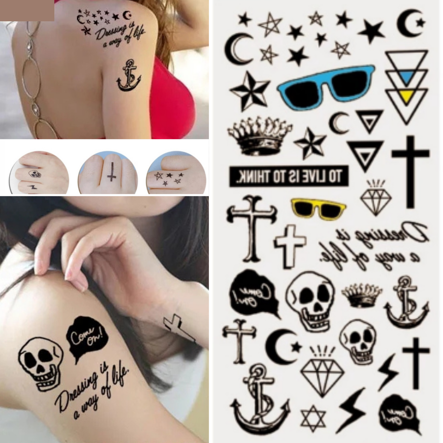 Finger Tats Pack Temporary Tattoo By ShopGomad