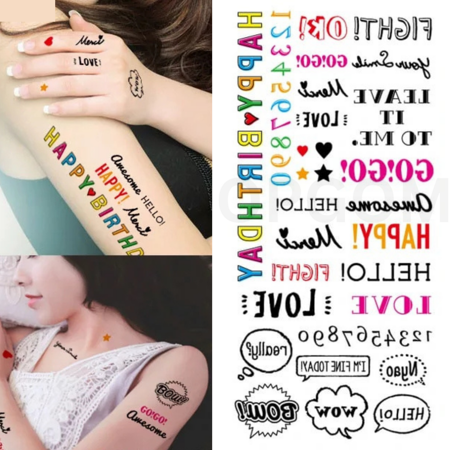 Finger Tats Pack Temporary Tattoo By ShopGomad