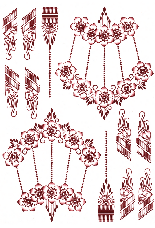 HEENA MEHNDI WATERPROOF TEMPORARY TATTOO STICKER FOR BOTH HANDS