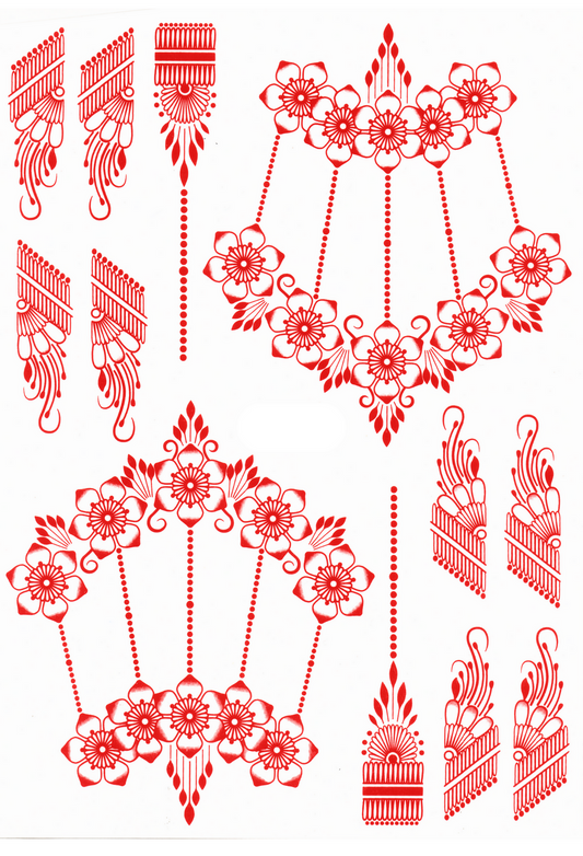 HEENA MEHNDI WATERPROOF TEMPORARY TATTOO STICKER FOR BOTH HANDS