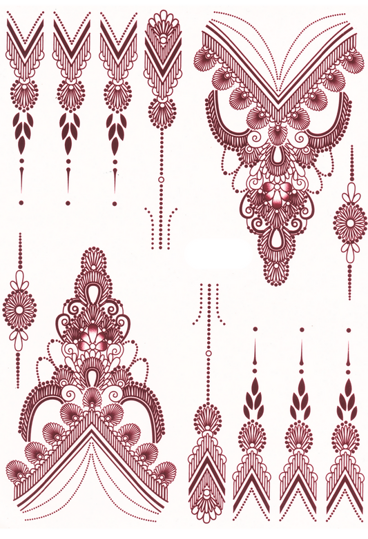 HEENA MEHNDI WATERPROOF TEMPORARY TATTOO STICKER FOR BOTH HANDS