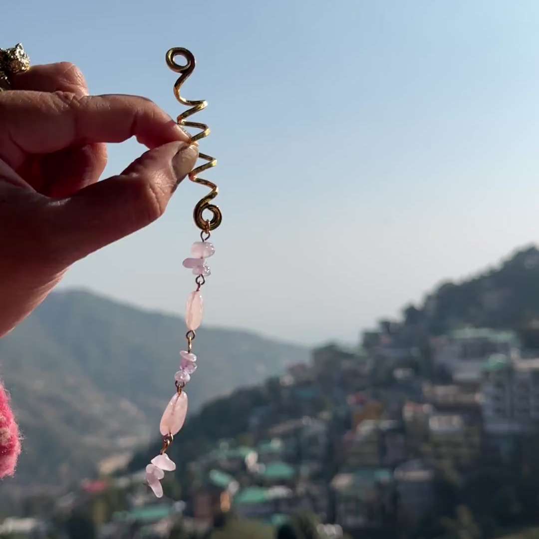 2 IN 1 PACK Spira Natural Crystal Stone Hair Accessories Hair Cuffs for Braids & Dreadlocks  By ShopGomad ✨ Add Magic to Every Strand ✨