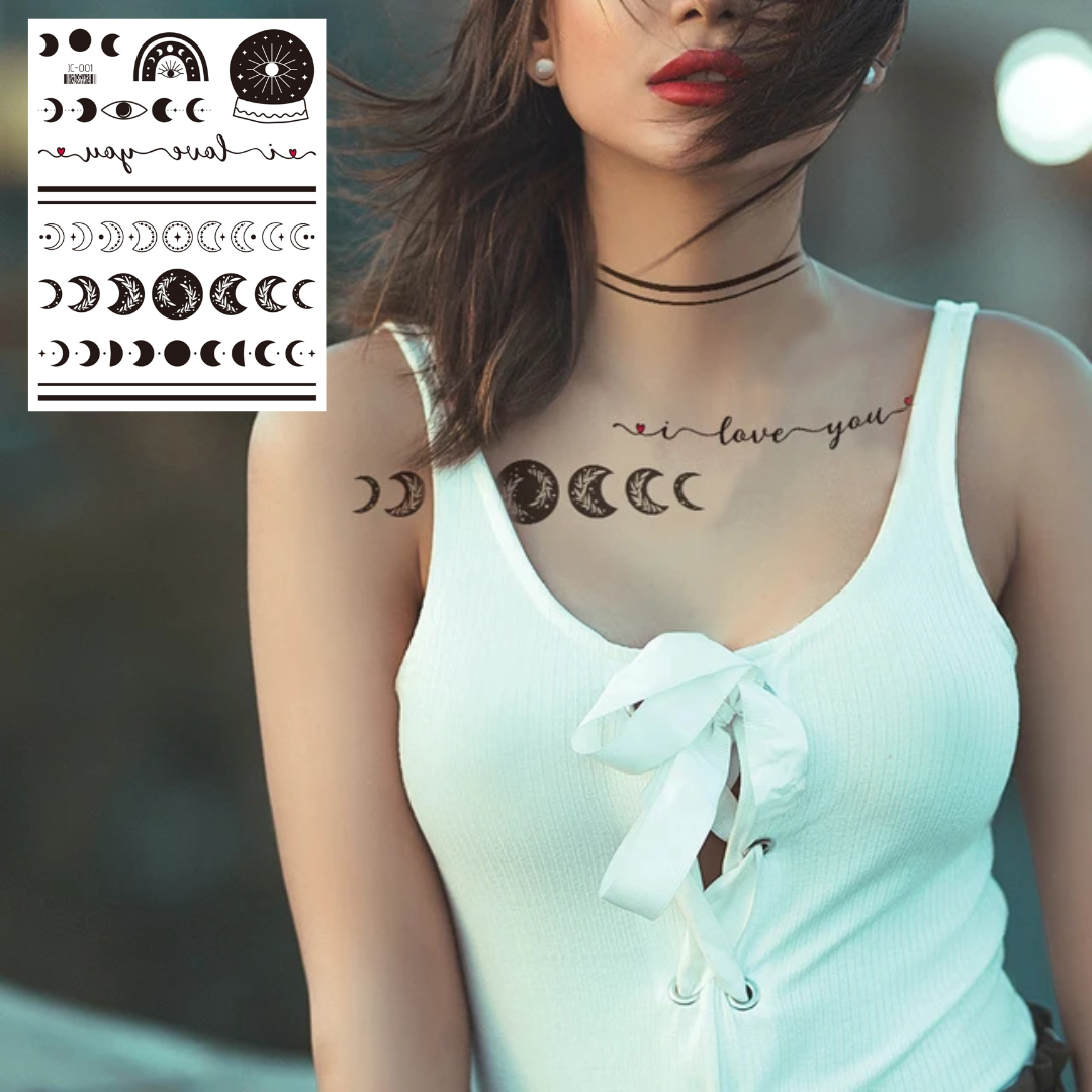 Phases of Life/ Moon / Band Tattoo temporary Tattoo By ShopGmad