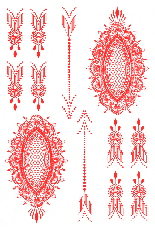 HEENA MEHNDI WATERPROOF TEMPORARY TATTOO STICKER FOR BOTH HANDS