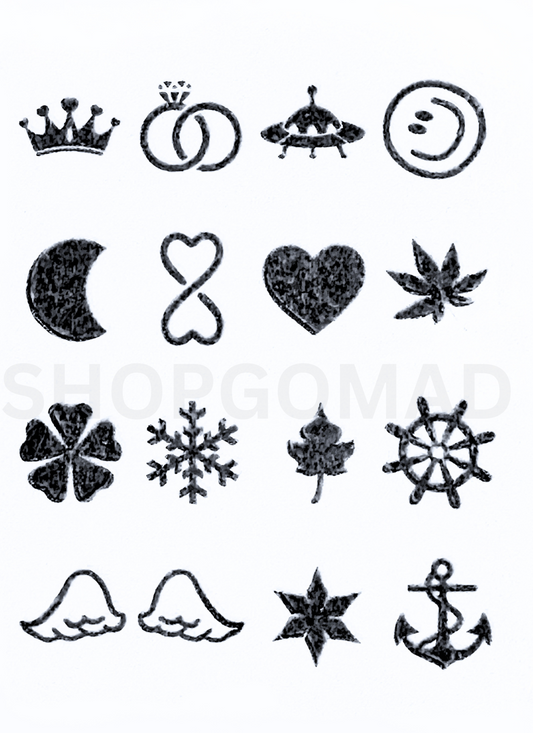 Pack Of 16 Semi Permanent Finger Tattoos By ShopGomad