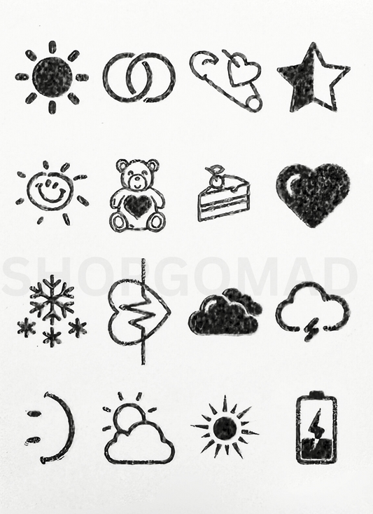 Pack Of 16 Semi Permanent Finger Ink Tattoos By ShopGomad