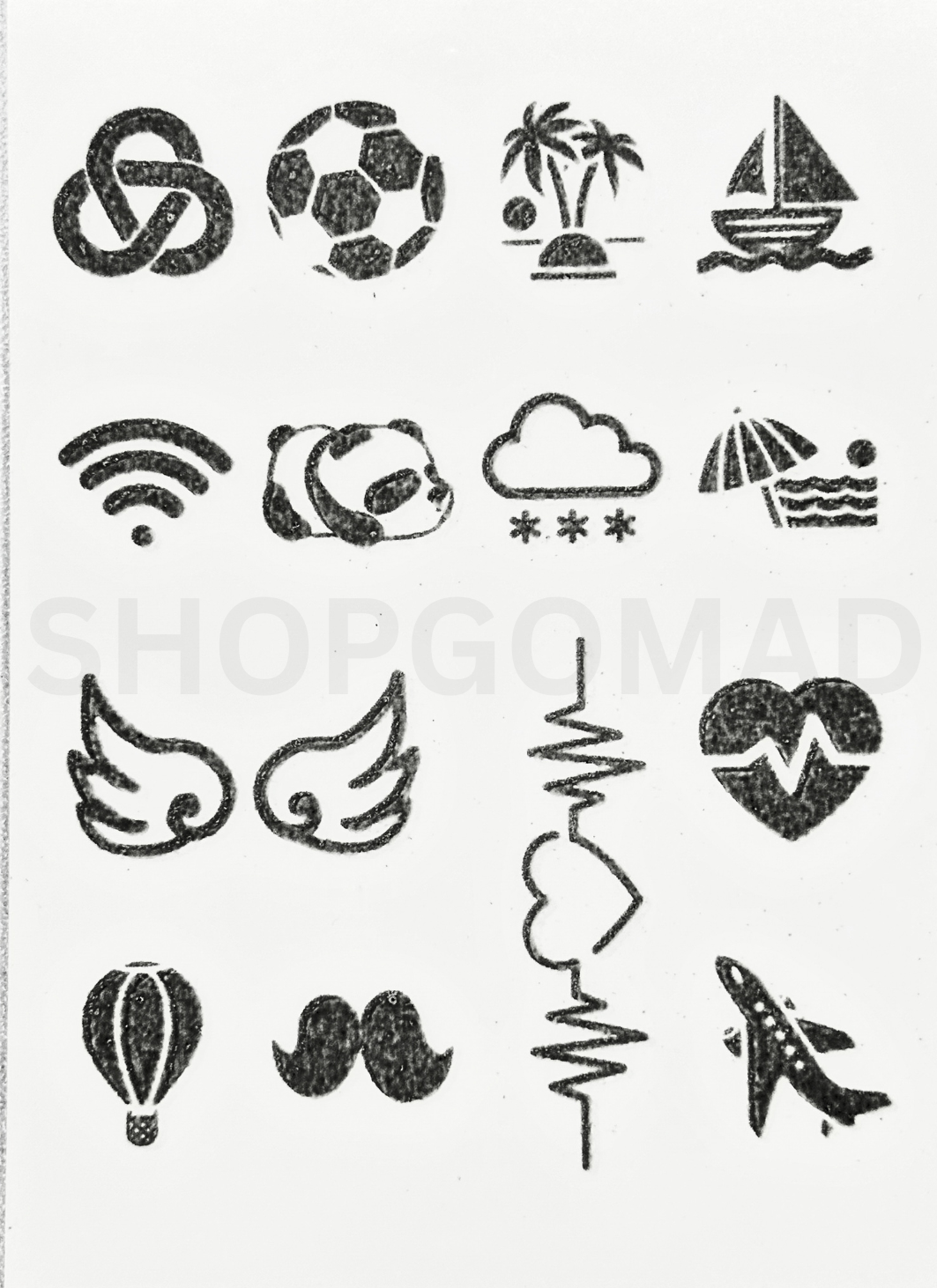 Pack Of 16 Semi Permanent Finger Ink Tattoos By ShopGomad