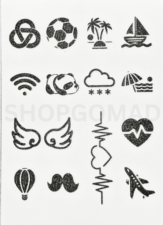 Pack Of 16 Semi Permanent Finger Ink Tattoos By ShopGomad