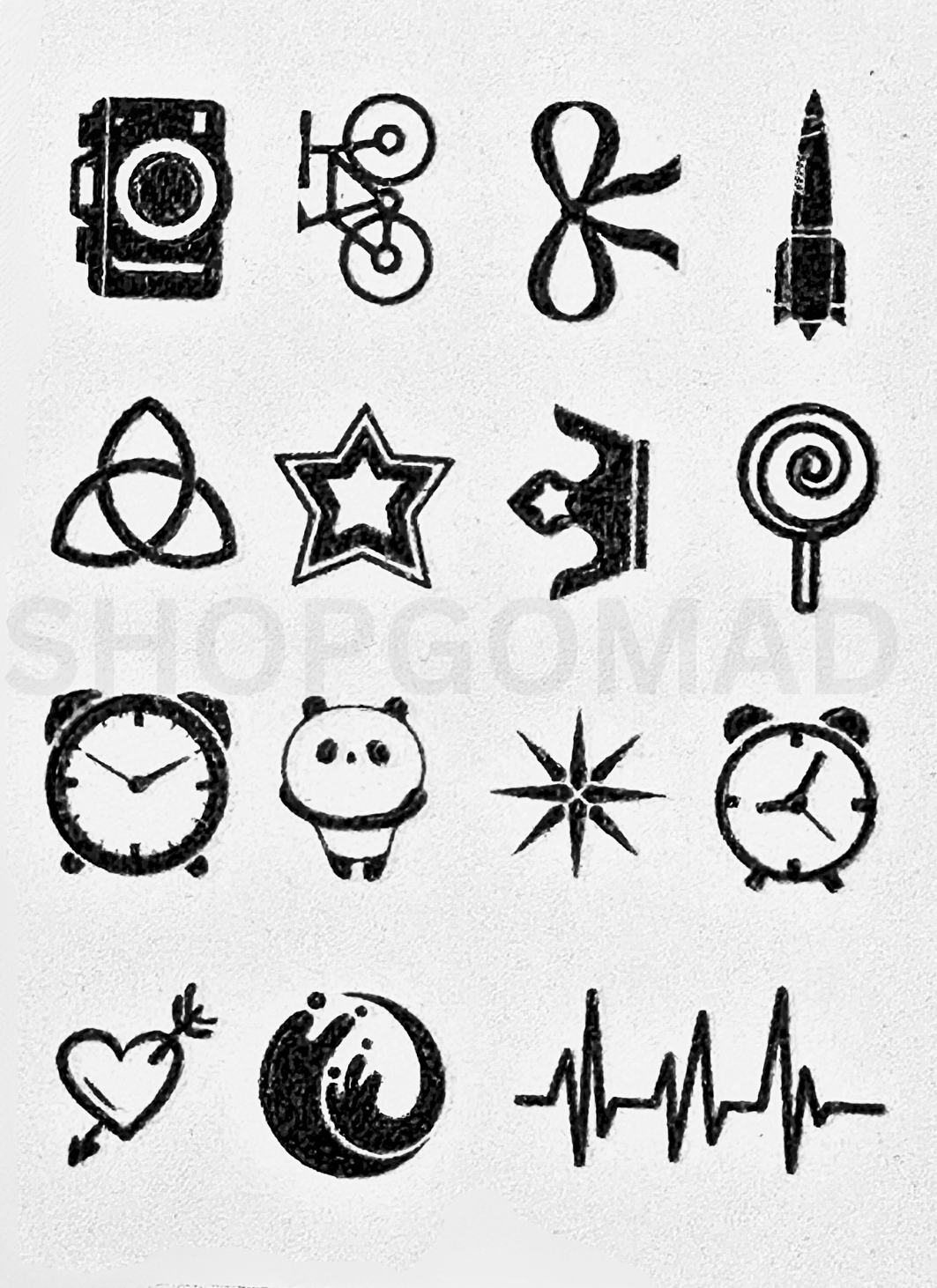 Pack Of 15 Semi Permanent Finger Ink Tattoos By ShopGomad