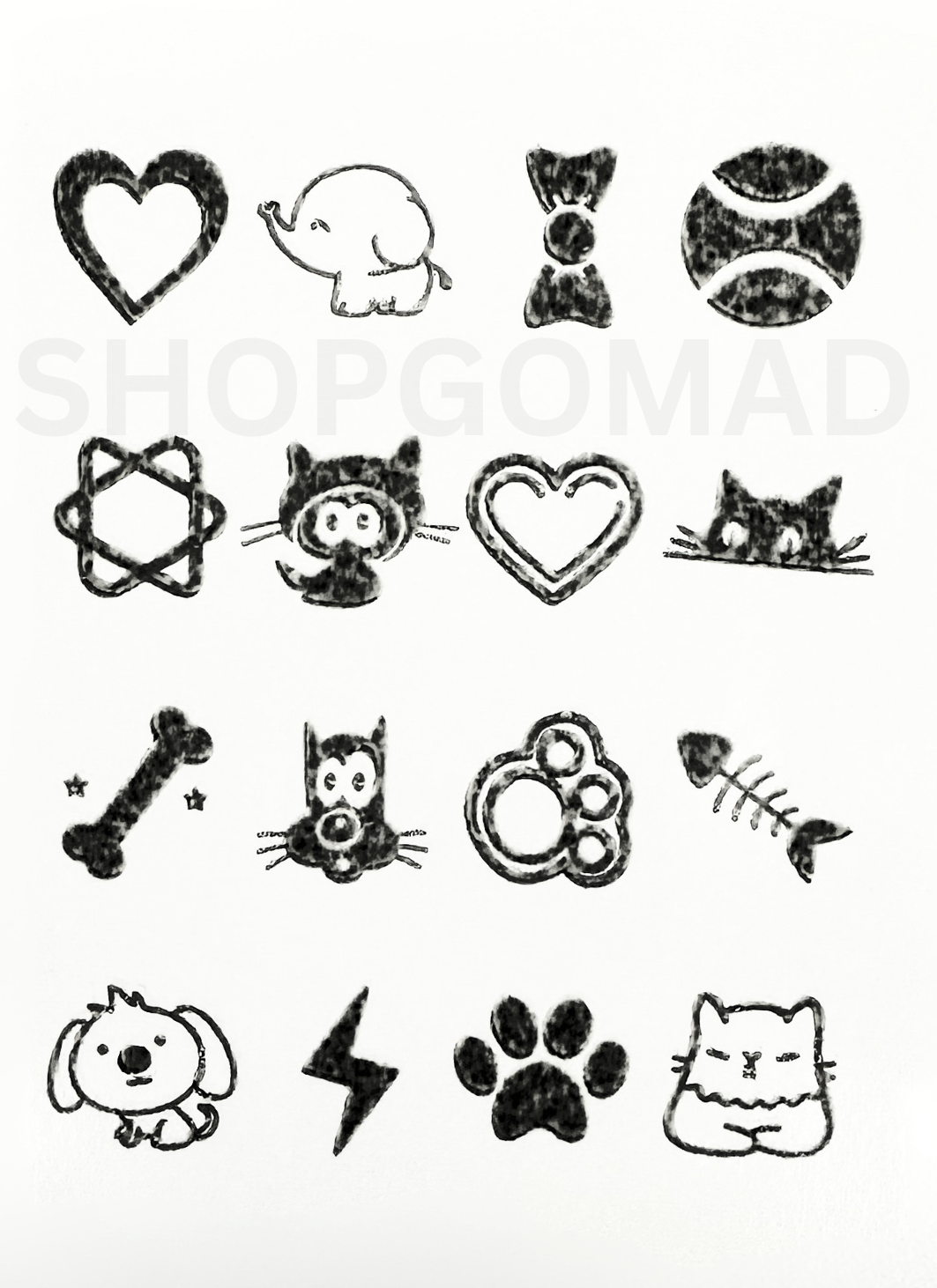 Pack Of 16 Semi Permanent Finger Ink Tattoos By ShopGomad