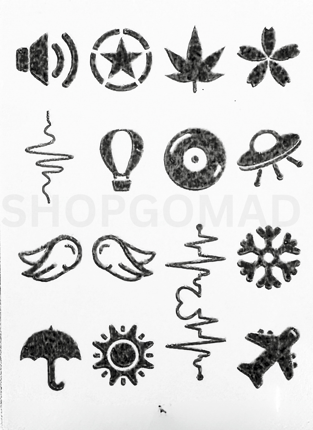 Pack Of 14 Semi Permanent Finger Ink Tattoos By ShopGomad