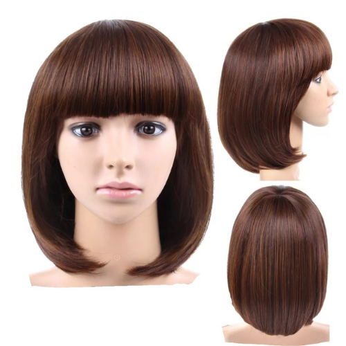 Blunt Hair with Bangs Full Head Wig By ShopGomad