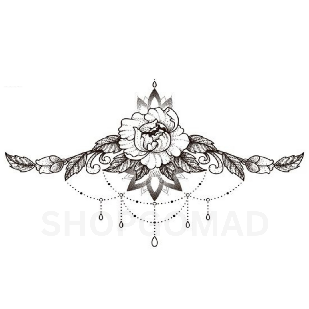 Back And Chest Temporary Tattoo By ShopGomad