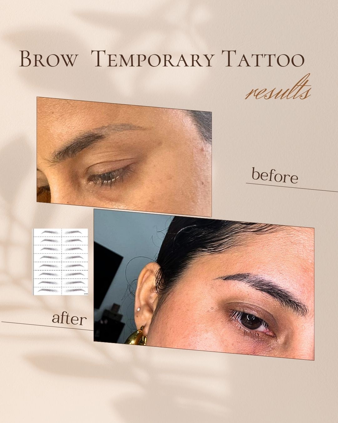 5 Eyebrow D1 Temporary Tattoo By ShopGomad