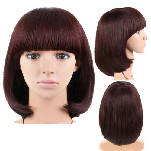 Blunt Hair with Bangs Full Head Wig By ShopGomad
