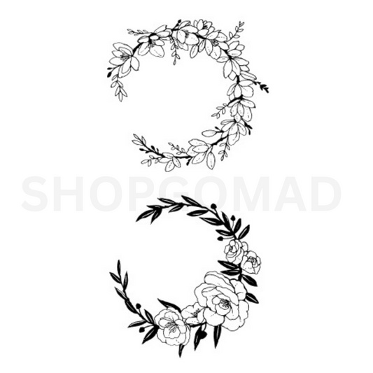 Floral Crescent Temporary Tattoo By ShopGomad