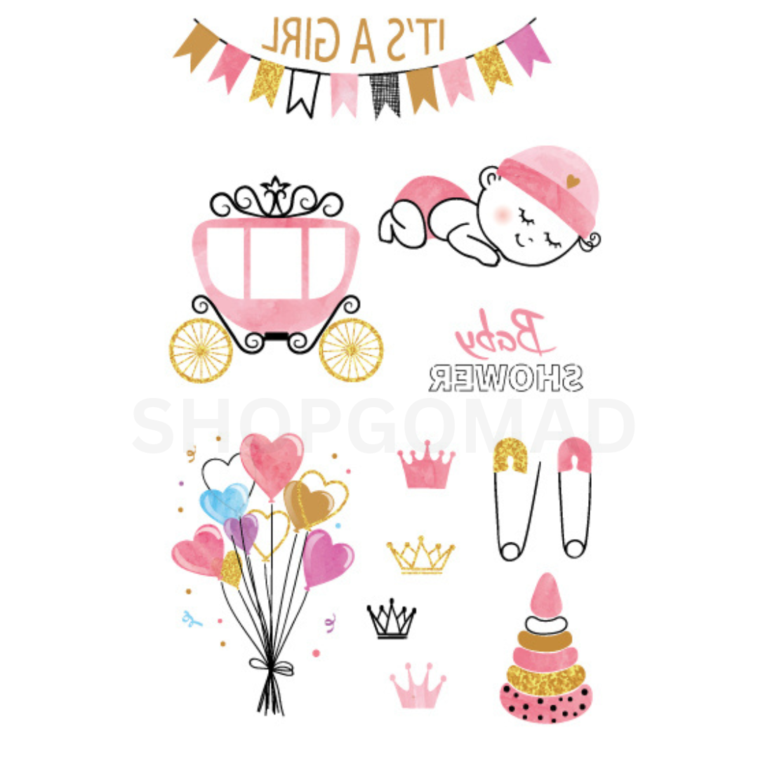 It's A Girl Temporary Tattoo By ShopGomad