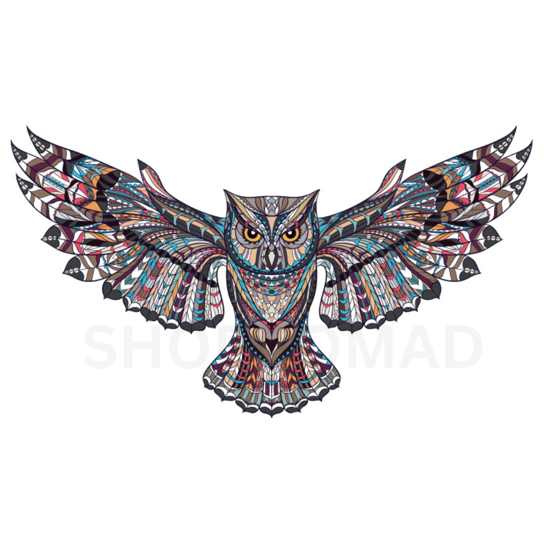 Mandala Owl Temporary Tattoo By ShopGomad