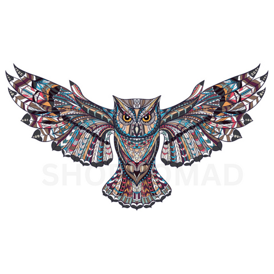 Mandala Owl Temporary Tattoo By ShopGomad