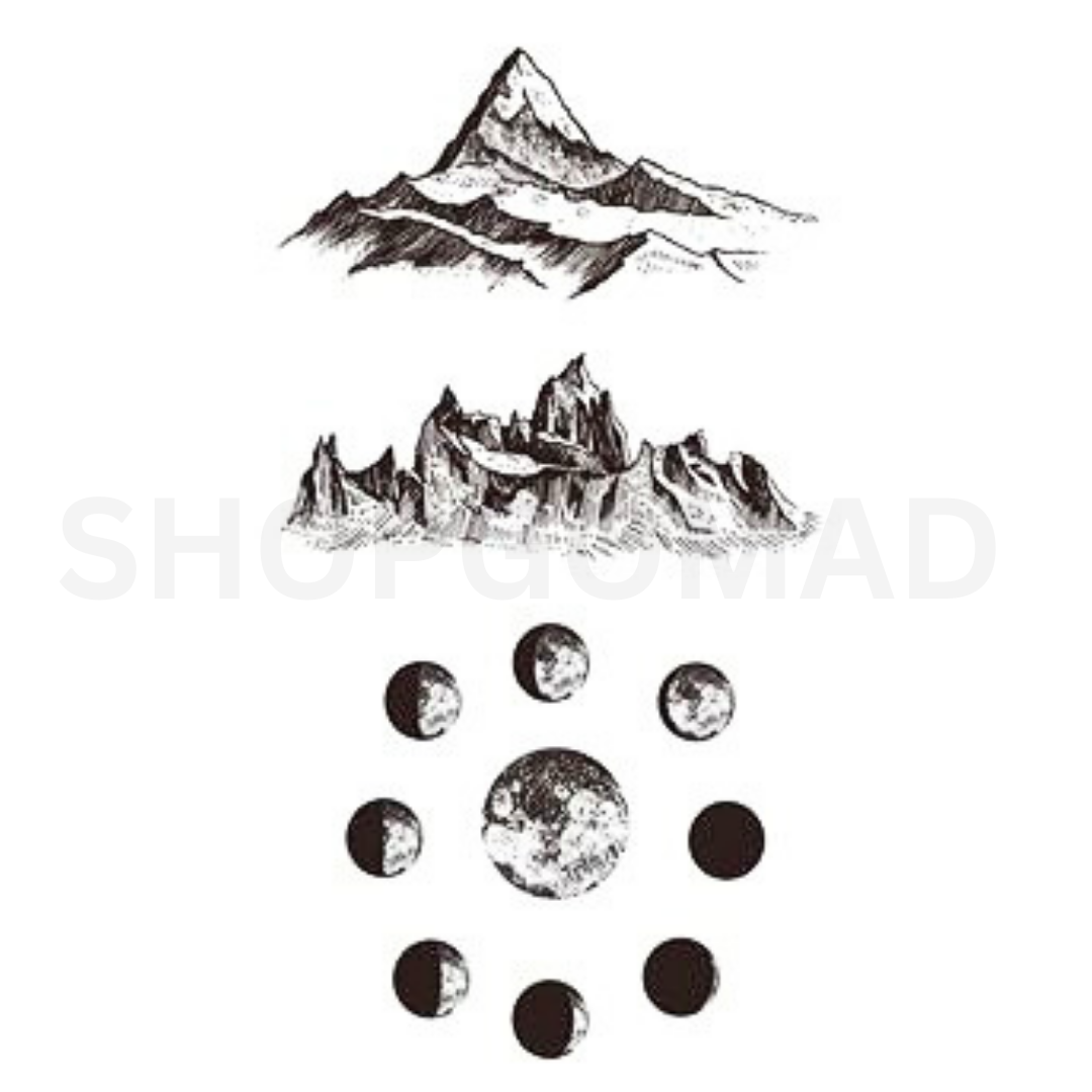 Mountain Phases Temporary Tattoo By ShopGomad