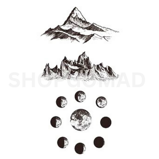 Mountain Phases Temporary Tattoo By ShopGomad