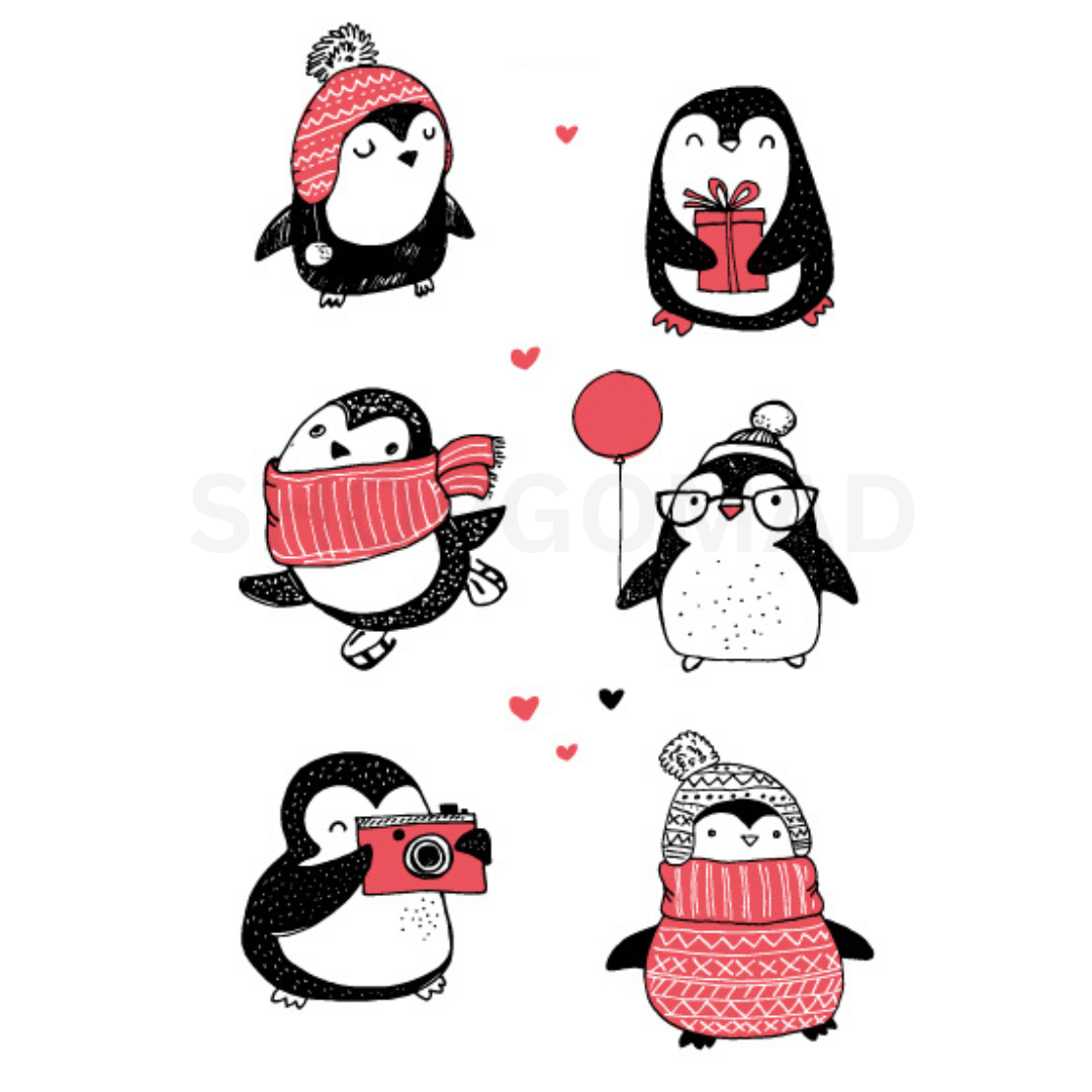 Penguin Life Temporary Tattoo By ShopGomad