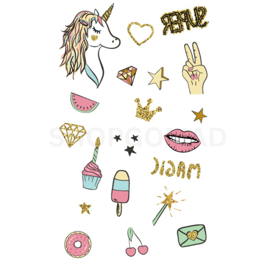 Unicorn Land Temporary Tattoo By ShopGomad