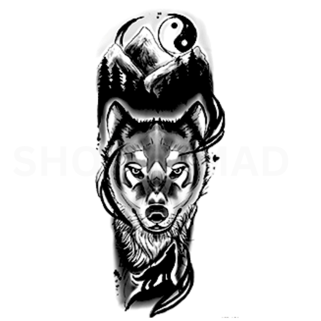 Wolf Temporary Tattoo By ShopGomad