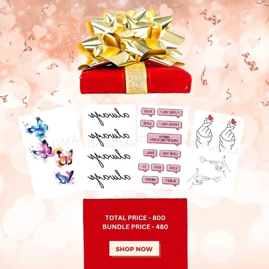 Valentines 4 Bundle Pack Temporary Tattoo By ShopGomad