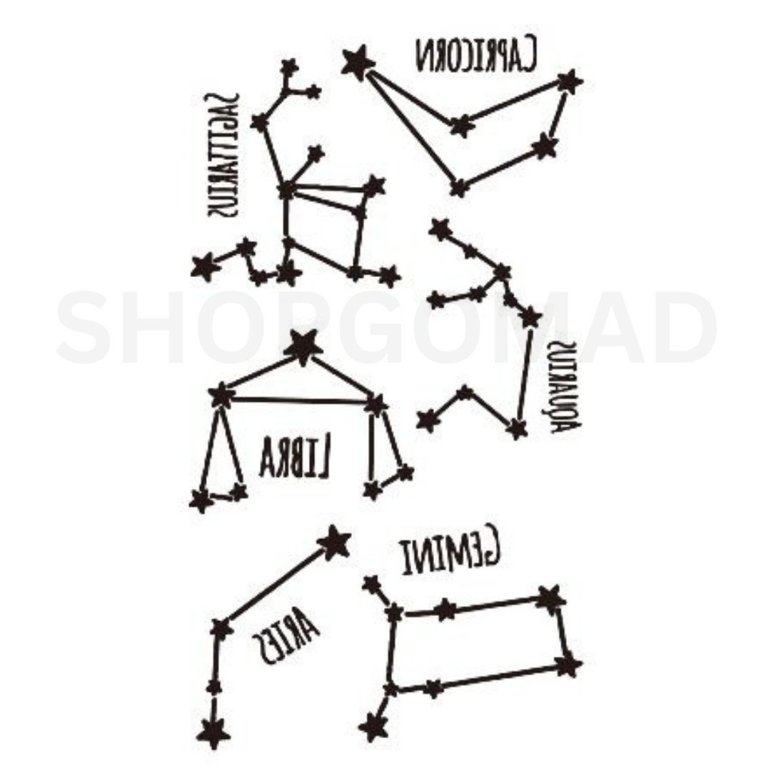 Zodiac Sun Sing Temporary Tattoo By ShopGomad