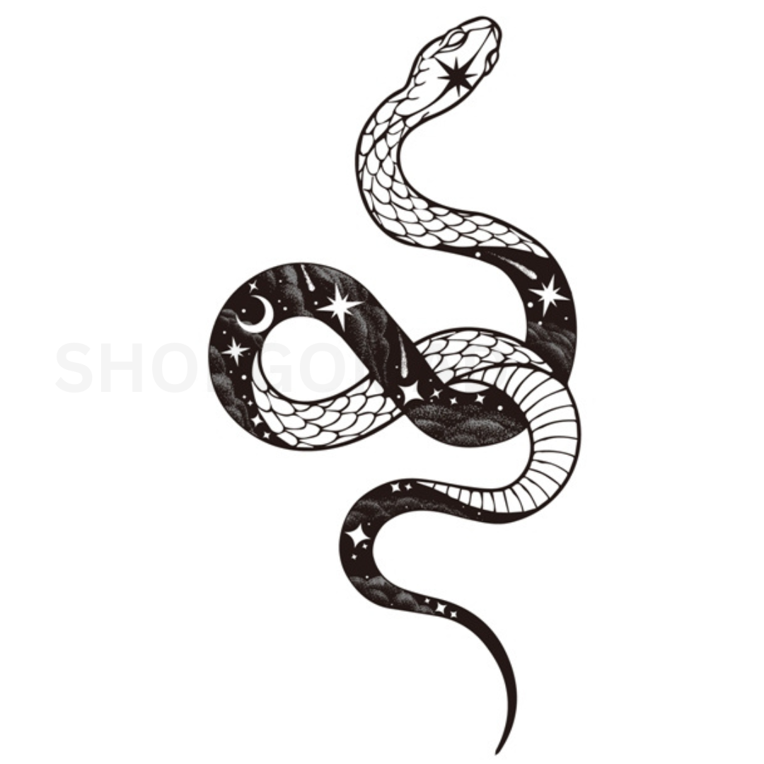 Cosmic Snake Beauty Temporary Tattoo By ShopGomad